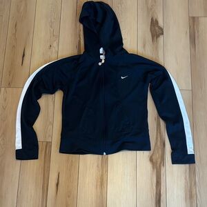 Nike Black and White Zip-Up Hoodie